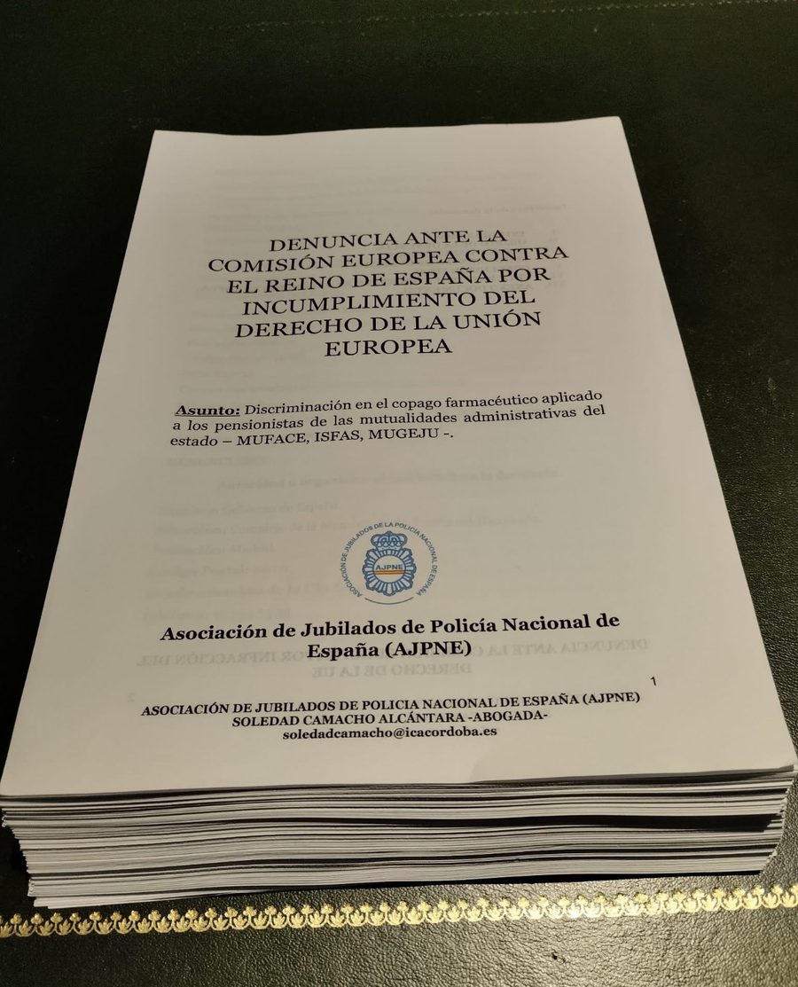 Denuncia ante la Comisión Europea — Copago farmacéutico discriminatorio — AJPNE · Soledad Camacho Alcántara